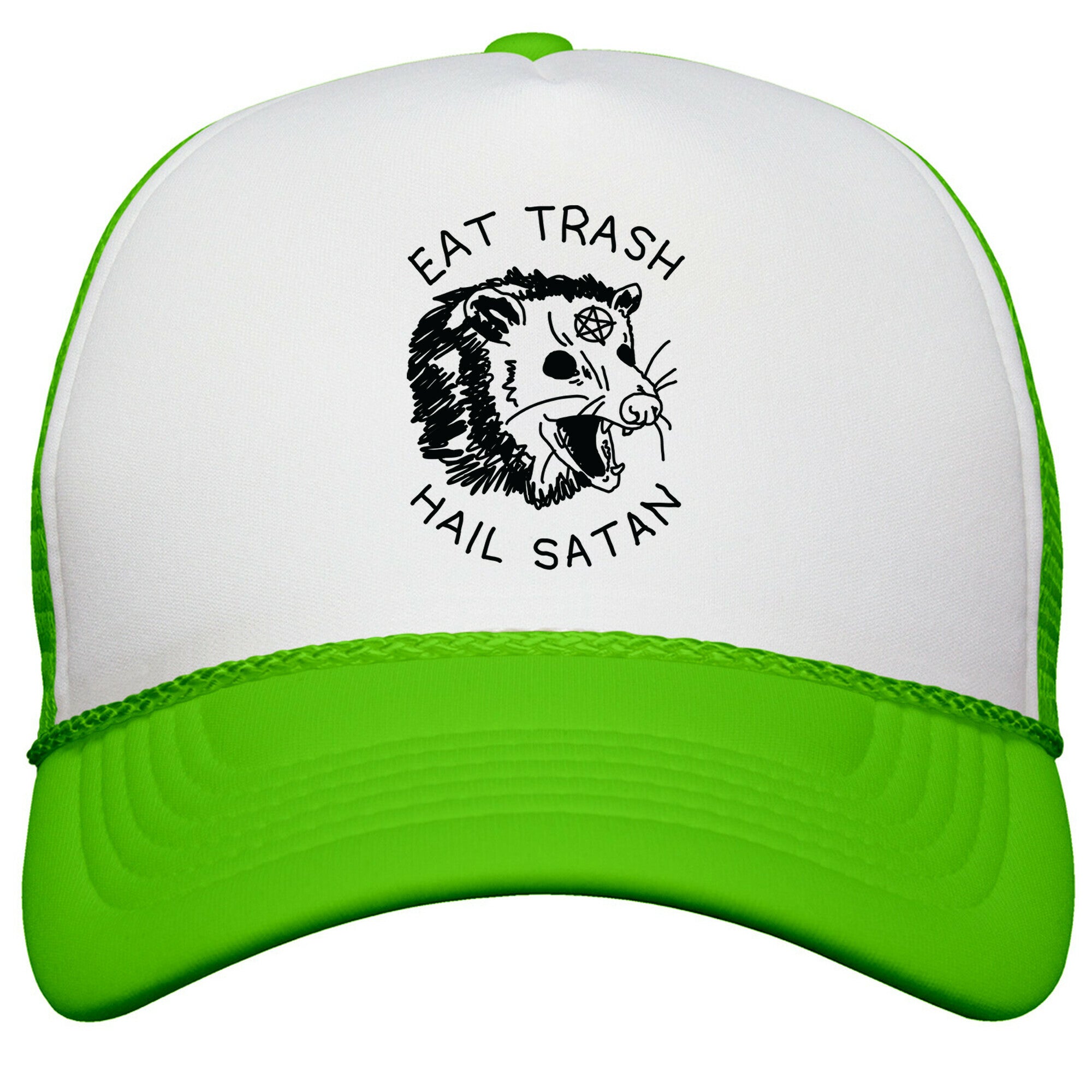Eat Trash Hail Satan Possum Snapback Trucker Hat